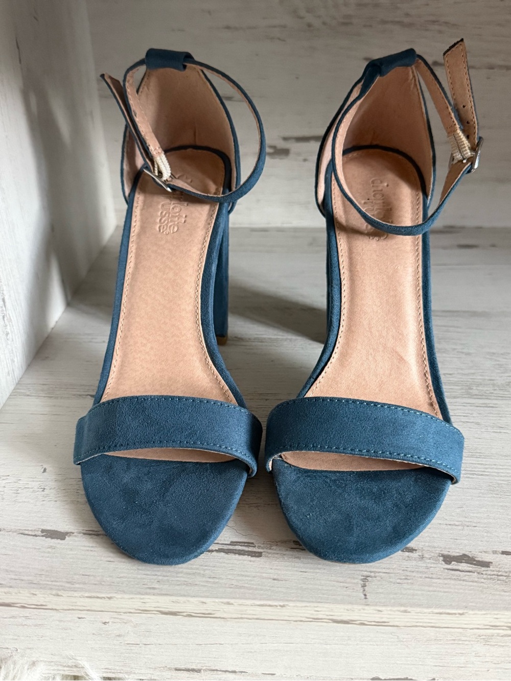 Classic Ankle-Strap Heels - Blue Suede